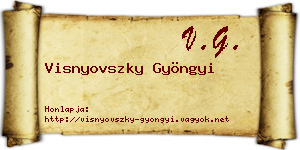 Visnyovszky Gyöngyi névjegykártya